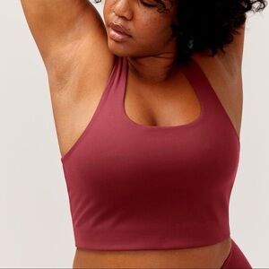Girlfriend Collective Burgundy Sports Bra